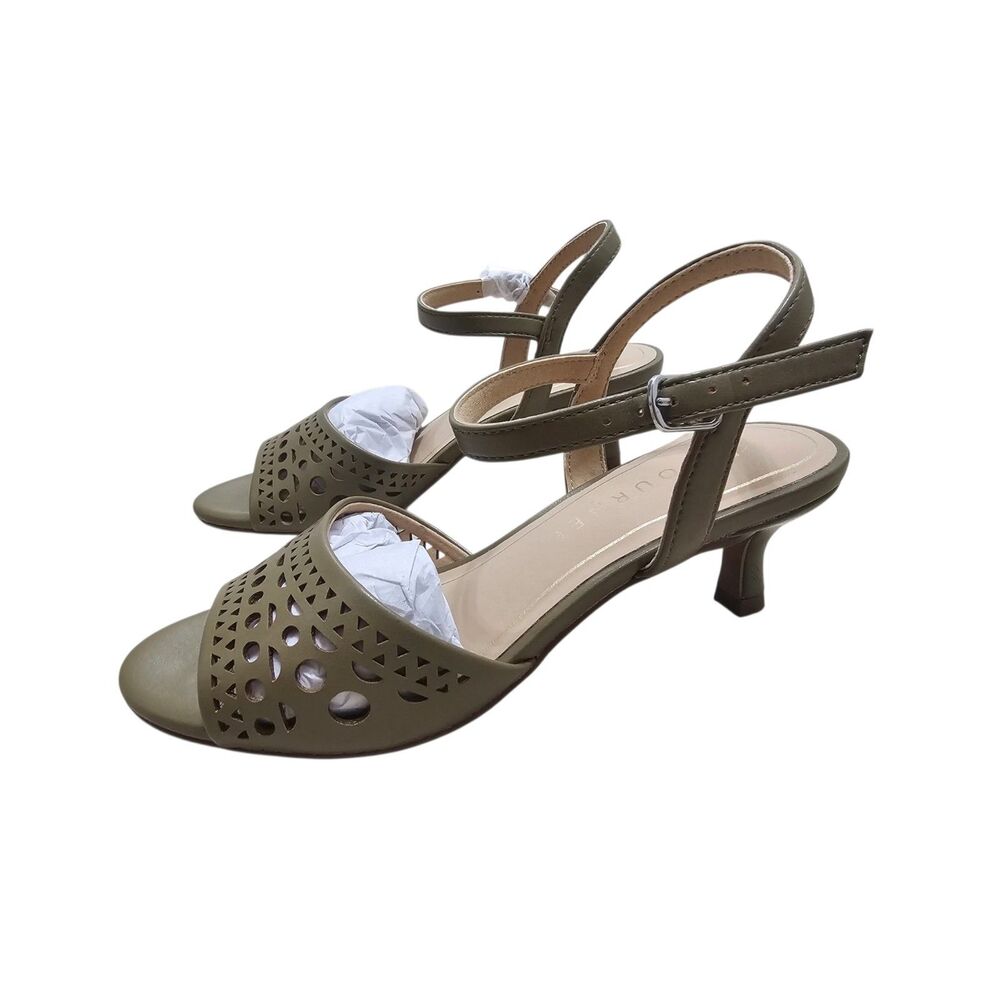 Journee Collection Women's Jessly Heeled Sandals Olive 6